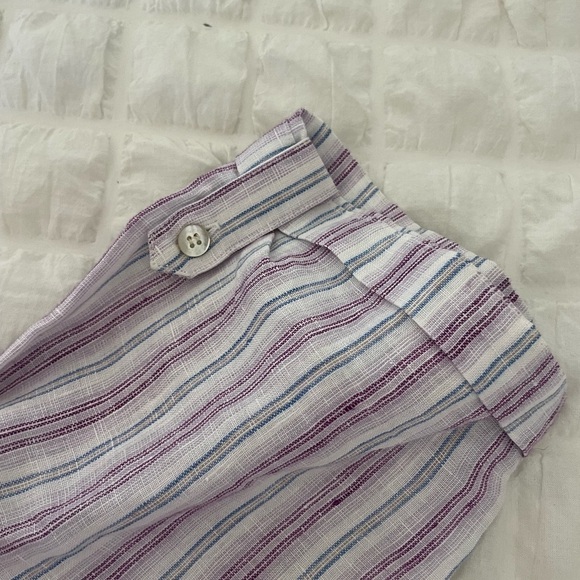 Magaschoni Multicolor Striped Linen Midi Dress - Picture 6 of 8